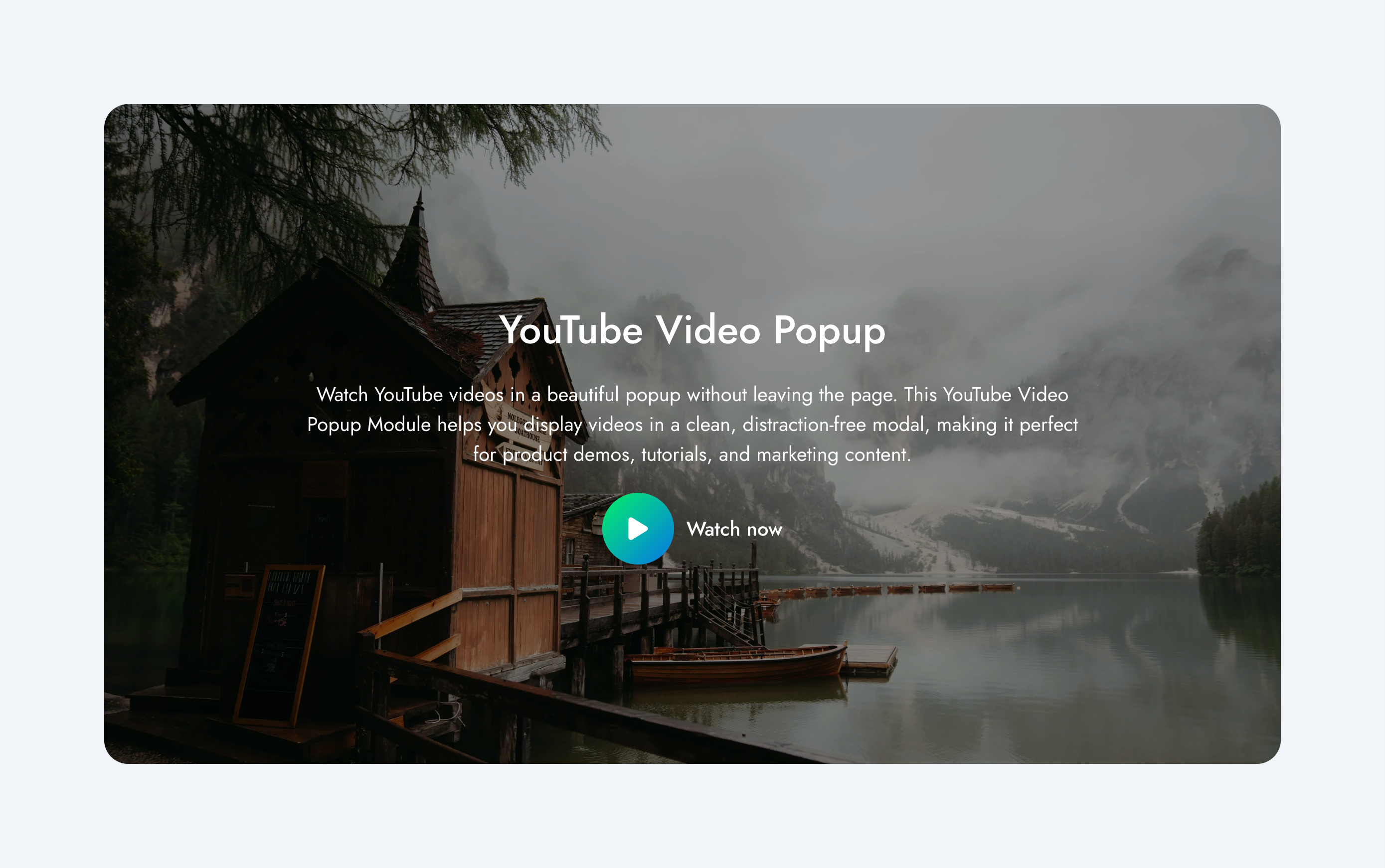 YouTube Video Popup