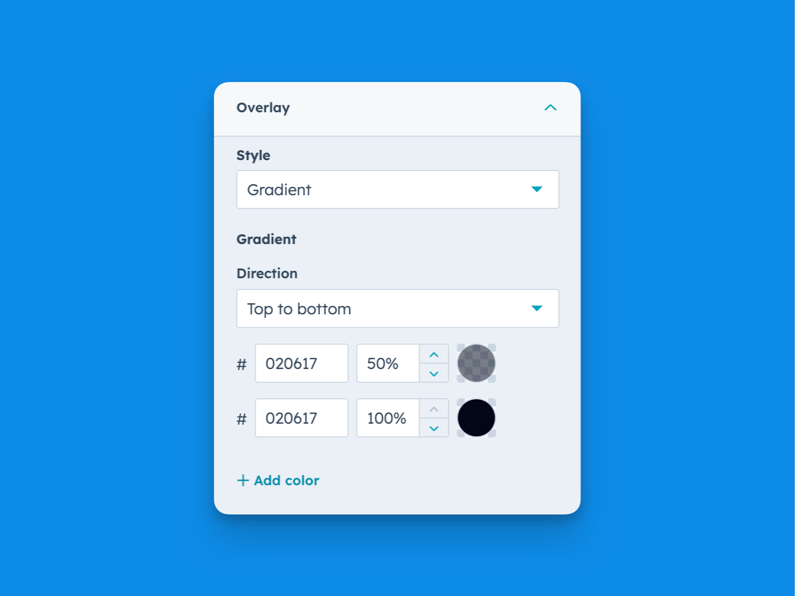 Customizable Video Overlay: Gradient or Solid Color Options