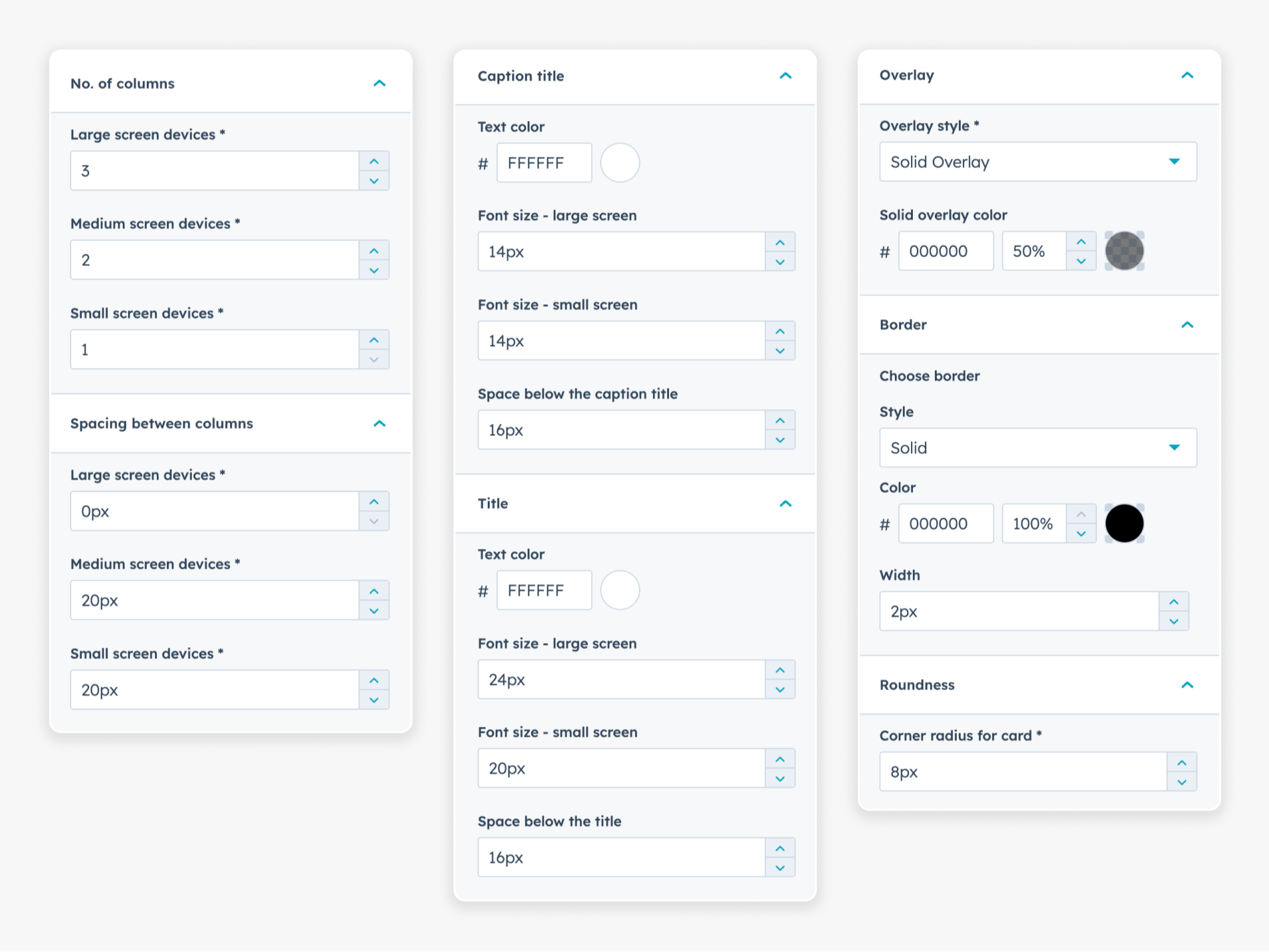 Adjust Spacing, Borders, Colors, Columns & More