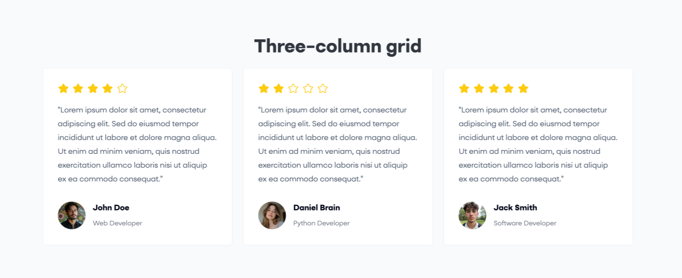 Three-column grid