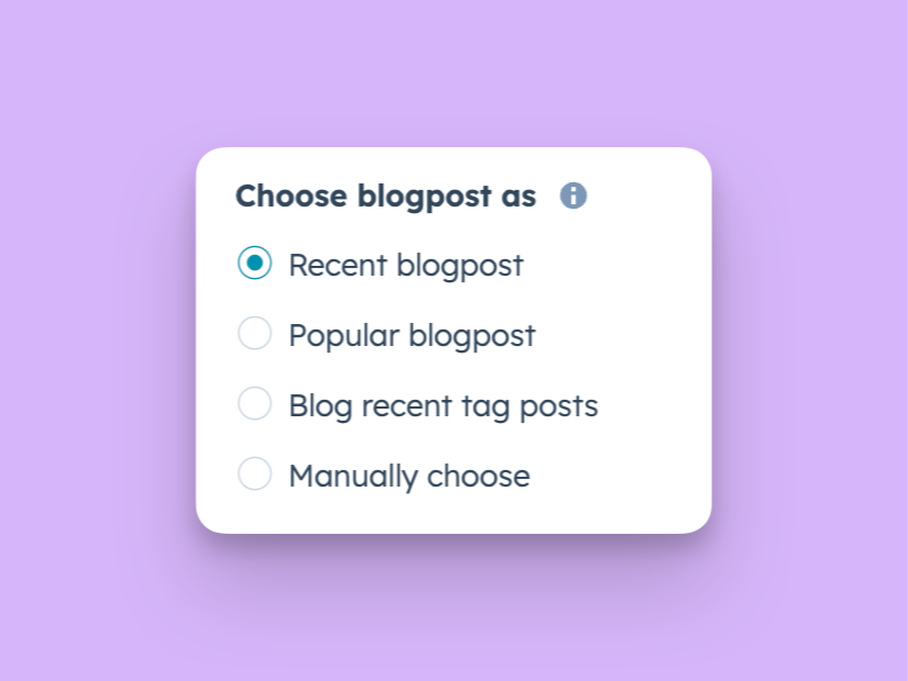 Add recent, popular, tagged, or selected blog posts